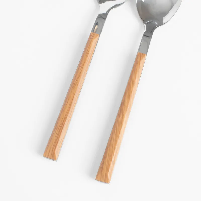 Table spoon, 2 pcs, steel/plastic, brown, Prague, image-2