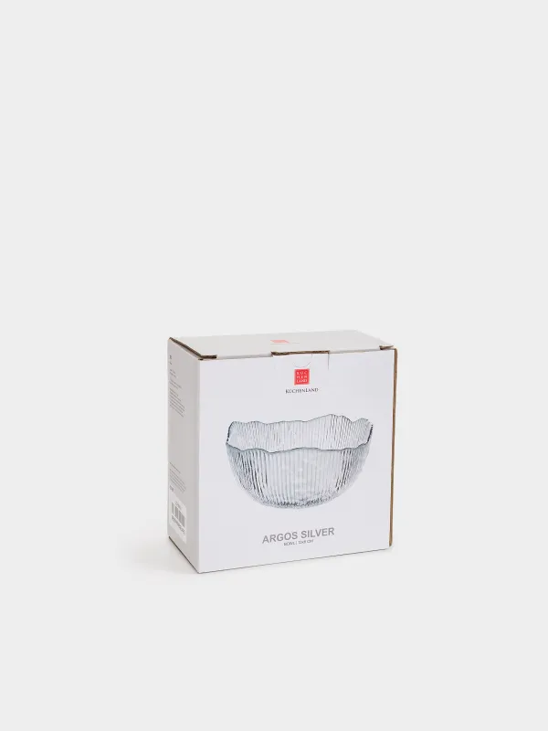 Bowl, 13x6 cm, glass R, with silver edging, Argos silver, image-4