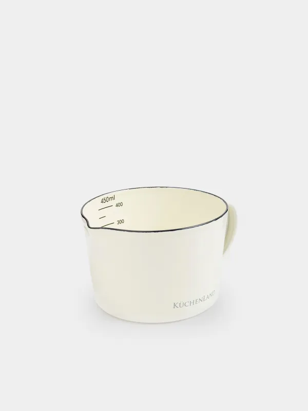 Measuring Mug, 500 ml, enameled metal, milk, Nostalgia, image-0
