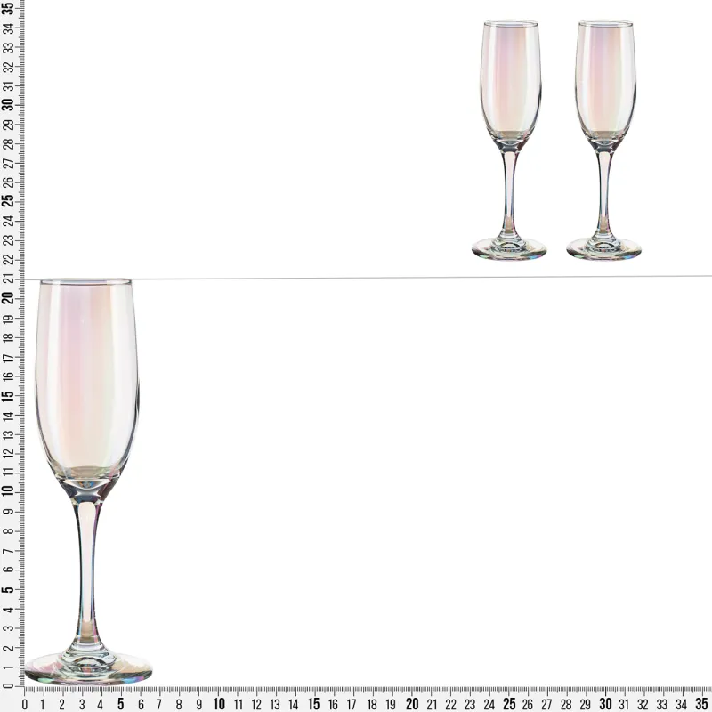 Champagne glass, 180 ml, 2 pcs, glass, mother of pearl, Floyd polar, image-3
