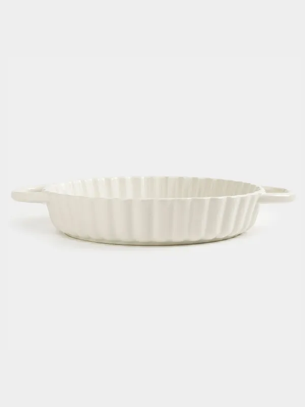 Baking dish, 28 cm, ceramic, round, milk, Cakes ivory, image-0