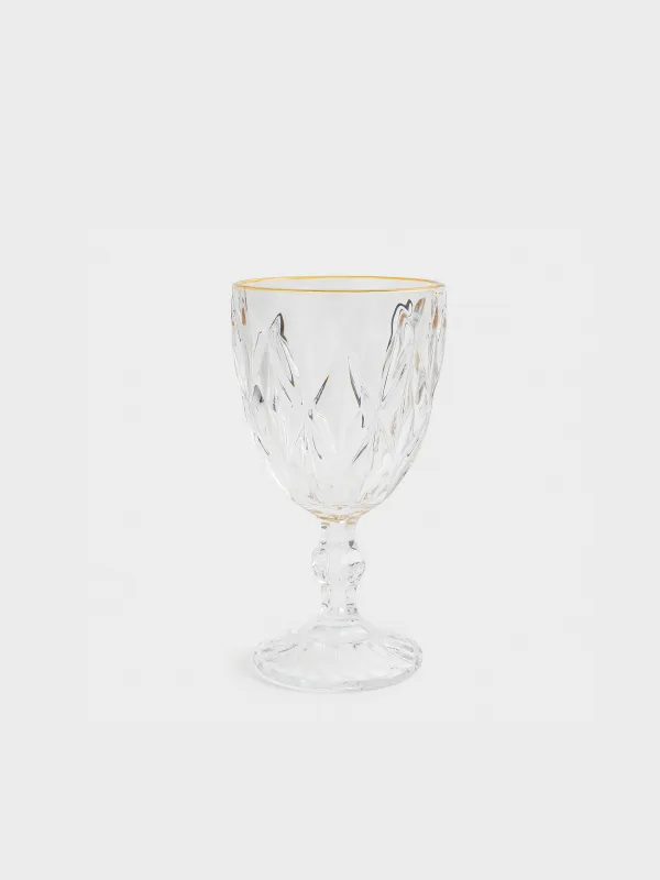 Drinking glass, 300 ml, 6 pcs, glass R, with golden edging, Rhomb gold, image-3