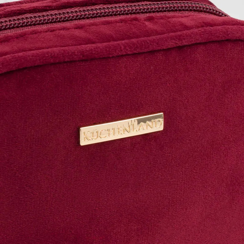 Cosmetic bag, 18x12 cm, with brush, velvet, color, Velvety, image-2
