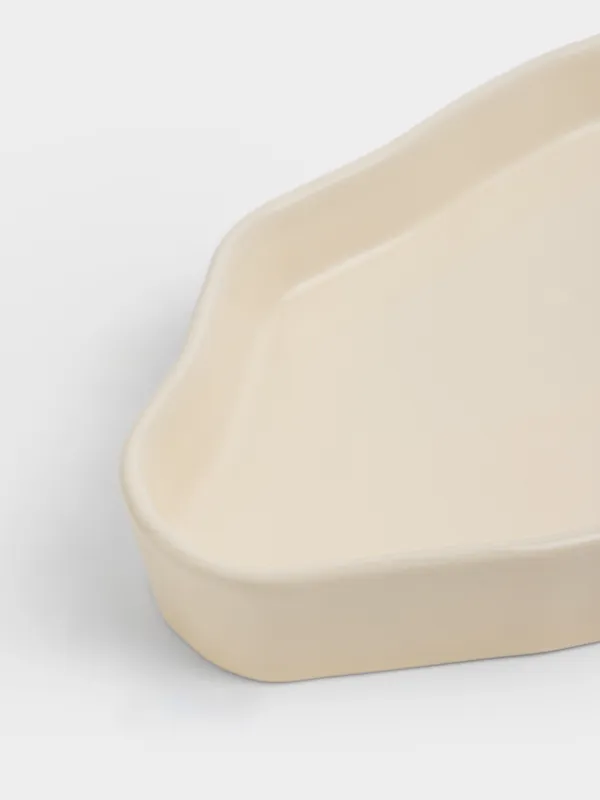Bath tray, 26x13 cm, porcelain tile, milky, Kaolin, image-1