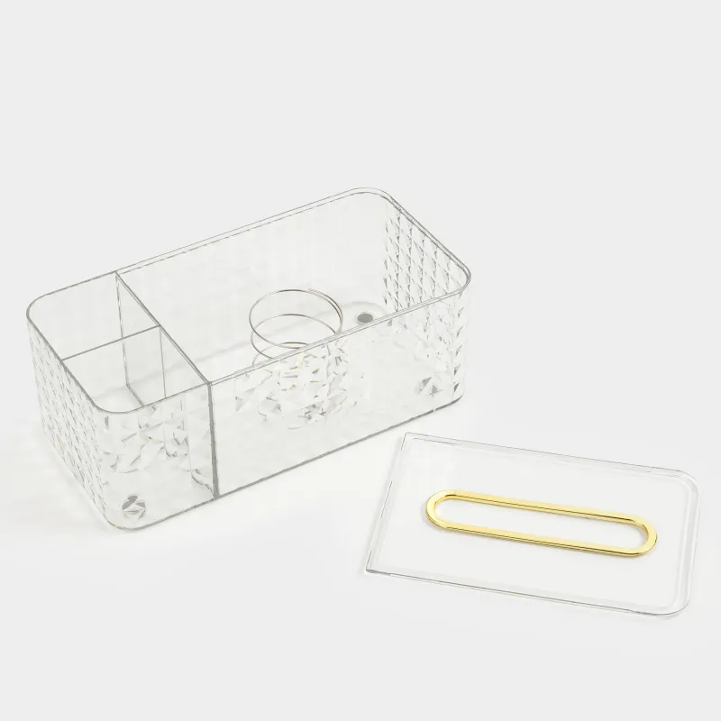 Paper napkin box, 24x12 cm, with organizer, with sitemsing, plastic / metal, Kandy, image-5