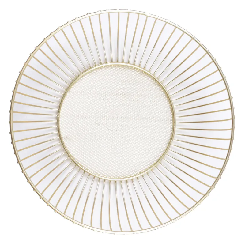 Fruit basket, 25 cm, metal, golden, Twist gold, image-1