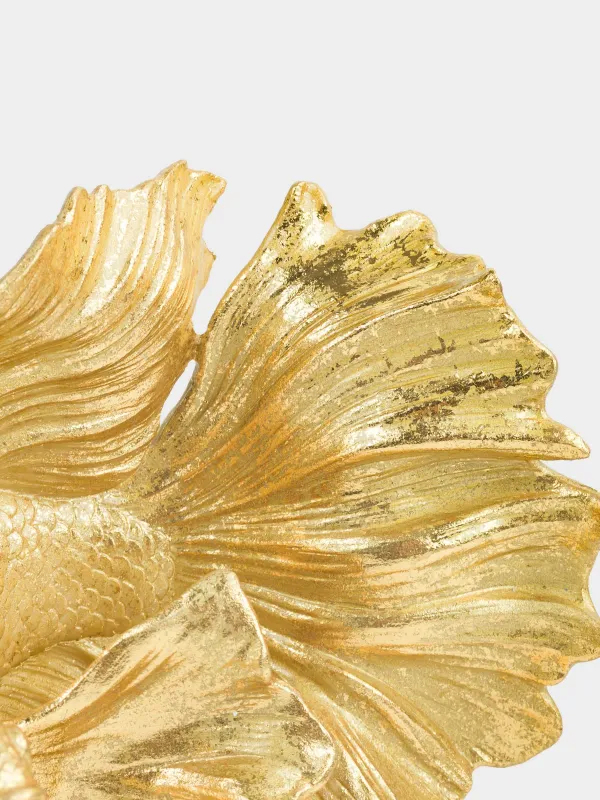 Statuette, 21 cm, polyresin, golden, Fish, Goldfish, image-2