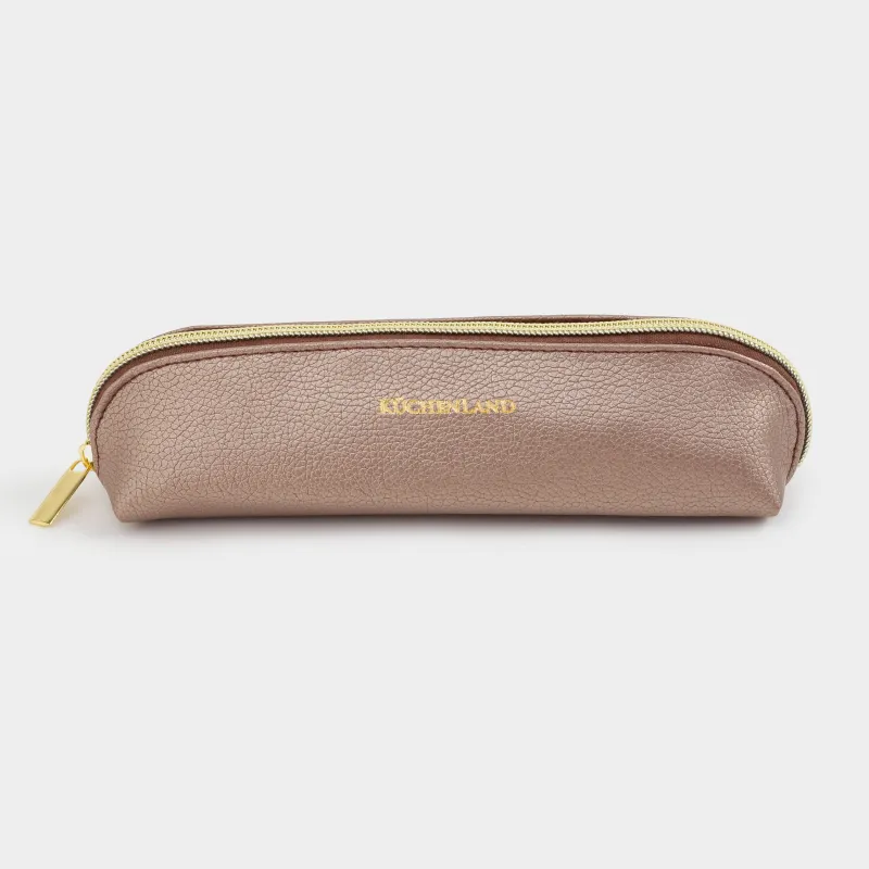 Pencil case, 18x5 cm, polyurethane, silver, Memo, image-1