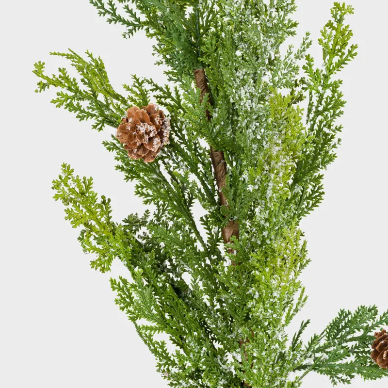 Decorative branch, 77 cm, polyethylene, Branch with cones, Conifer decor, image-3