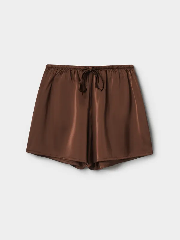 Women's shorts, homewear, size S, polyester, brown, Derin, image-5