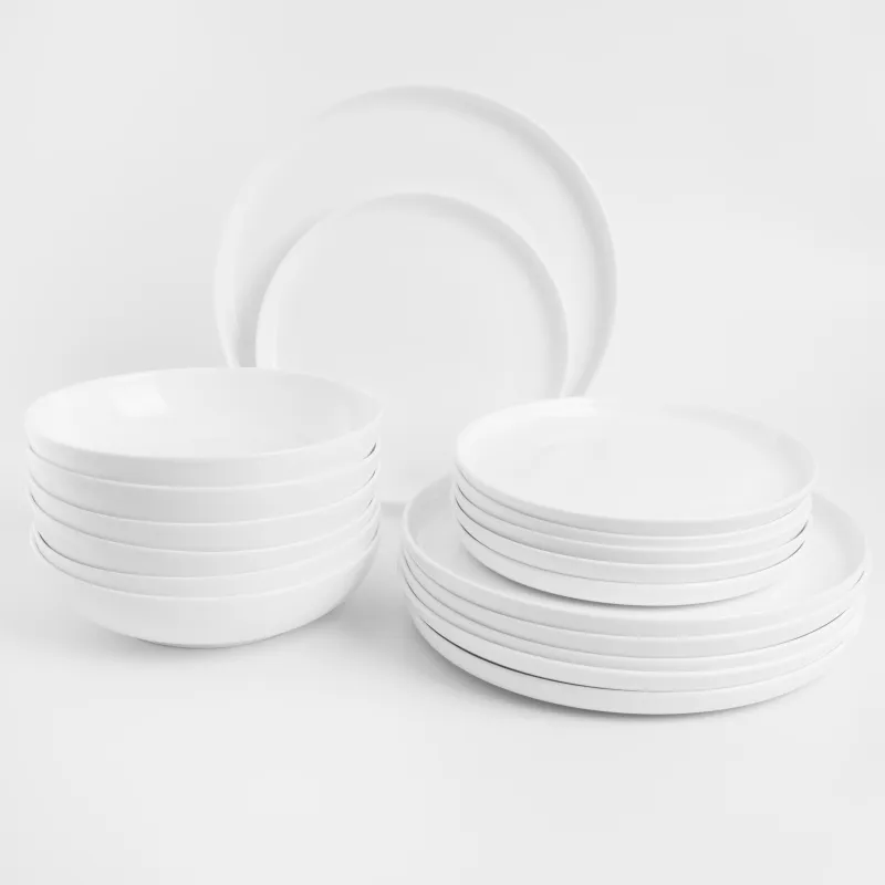 Dining set, 6 pers, 18 pr, porcelain F, white, Ideal white, image-0