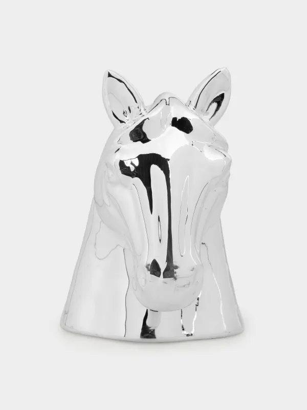 Piggy bank, 16 cm, porcelain P, silver, Horse, Horse silver, image-4