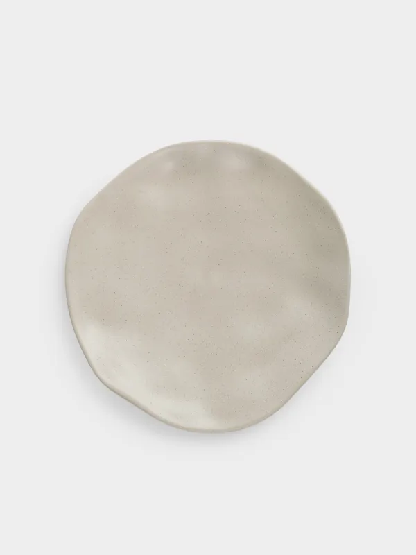 Snack plate, 23 cm, ceramic, beige, Crumpled effect, Crumple creme, image-0