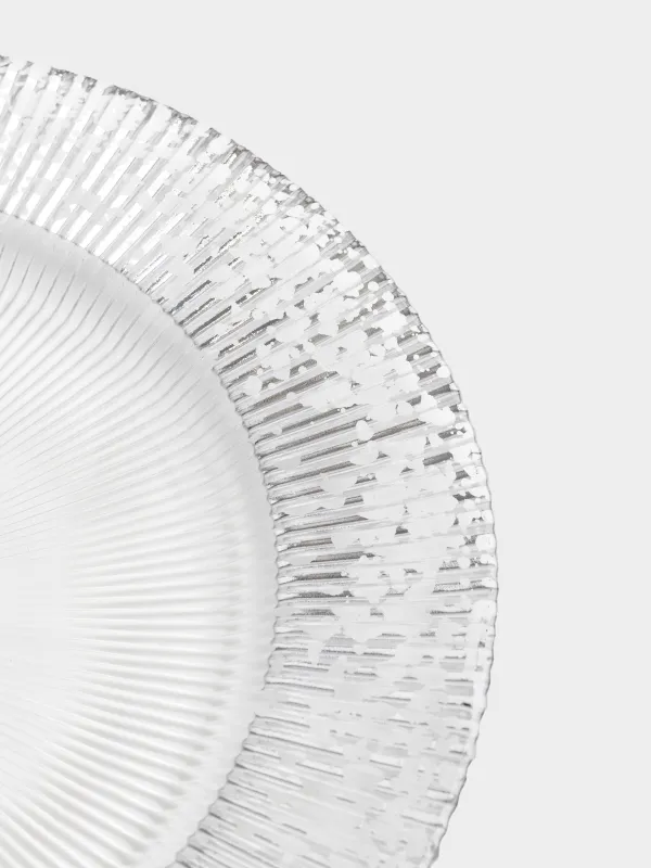 Charger plate, 33 cm, glass P, with silver glitter, Ribby, image-3