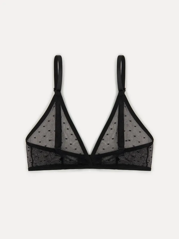 Bra, size S, nylon / spandex, mesh, black, Myrtle, image-0