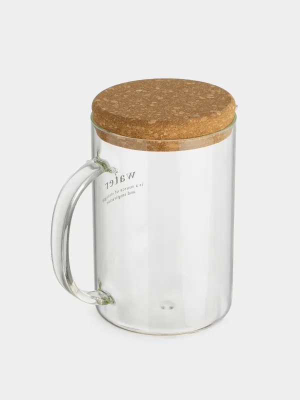 Jug, 1,7 l, with lid, glass B/cork, Clear font, image-2