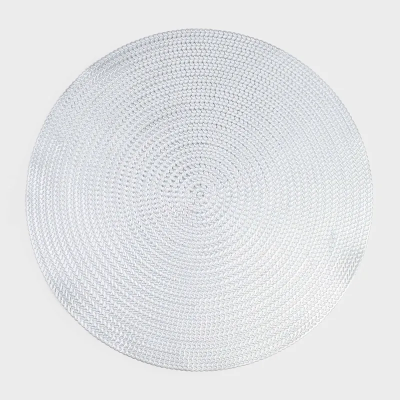 Placemat, 38 cm, PVC, round, silver, Azhur
