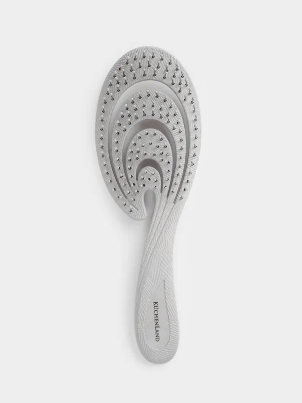 Hair massage comb, 22 cm, vegetable fiber / plastic, gray-blue, Zipo, image-0