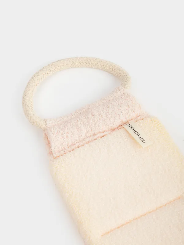 Shower set, 2 pcs, washcloth-tape/washcloth-sponge, nylon / cotton, beige, Unique spa, image-5