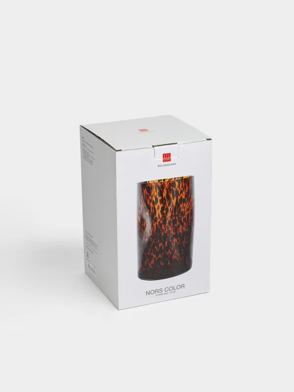 Flower vase, 24 cm, glass, brown, Animal pattern, Nors color, image-4