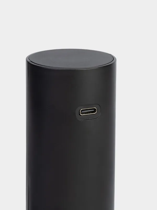 Electric corkscrew, 19 cm, with foil cutter, plastic, LED B, Black, Bar, image-6