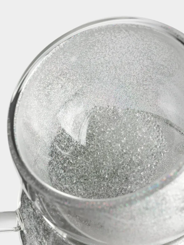Mug, 270 ml, 2 pcs, glass B, with glitter and crystals, Air decor, image-2