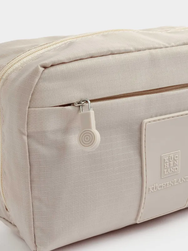 Travel Cosmetic Bag, 20х12 cm, polyester, beige, Easy Travel, image-3