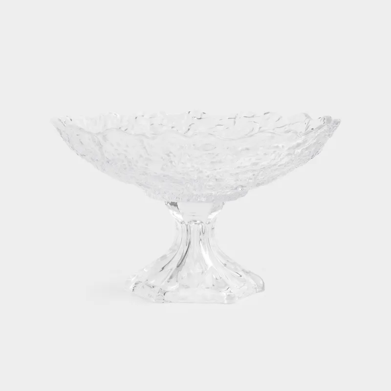 Fruit bowl, 30x19 cm, on a leg, glass P, Frozen