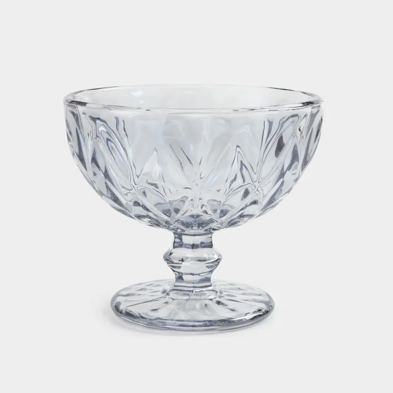 Cream bowl, 12 cm, 320 ml, glass R, grey, Rhomb color, image-0