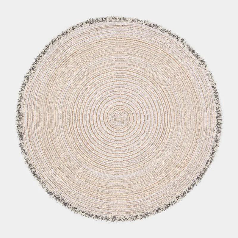 Instrument napkin, 38 cm, with fringe, polyester, round, beige, Rotary