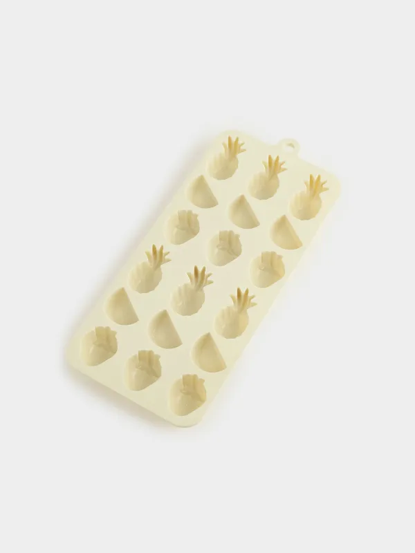 Ice and chocolate mold, 23x10 cm, 18 compartments, silicone, milky, Fruit, Bakery, image-3