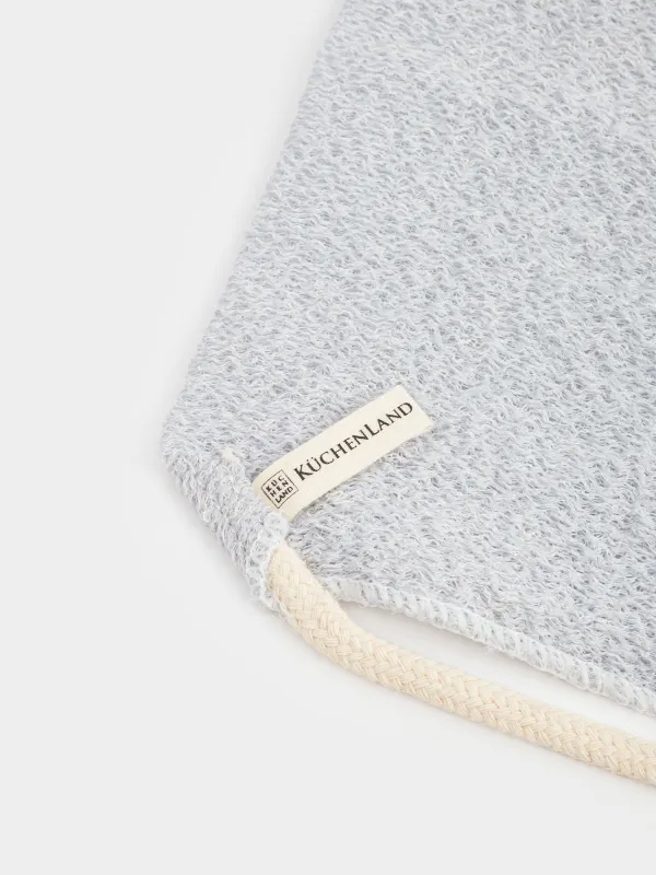 Washcloth-tape for washing the body, 45x21 cm, nylon / cotton, gray-blue, Unique spa, image-5