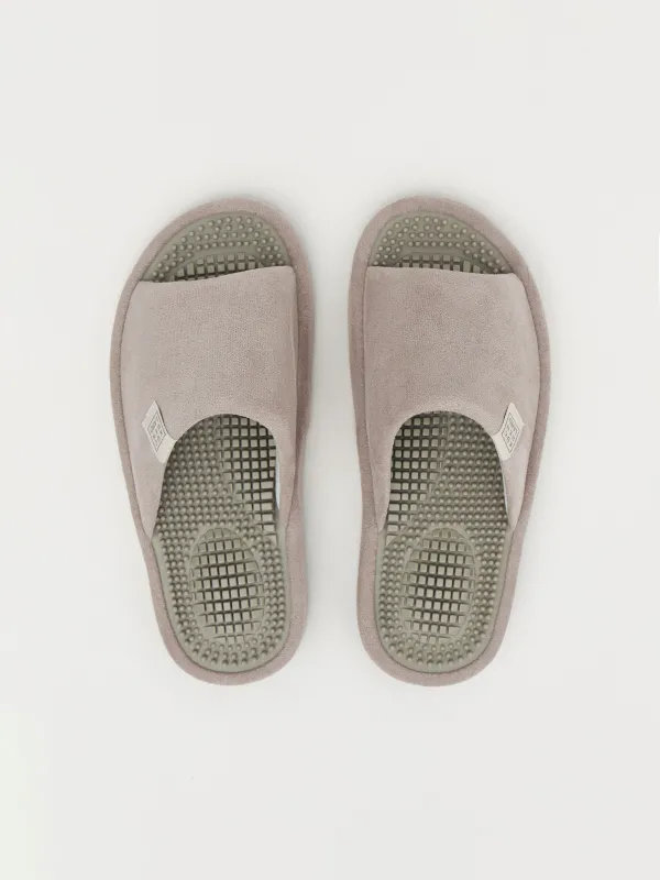 Women's slippers, homewear, size 36-37, corduroy / rubber, gray-purple, Lint, image-1