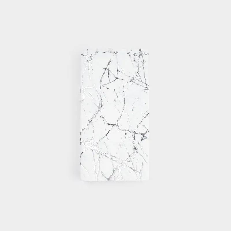 Paper napkins, 33x33 cm, 20 pcs, rectangular, white, Silver marble, Maniera