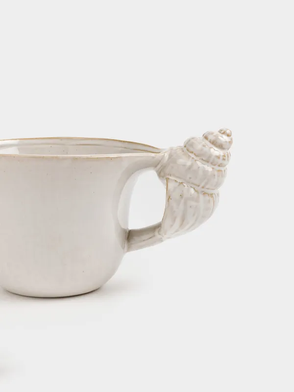 Mug, 400 ml, porcelain P, beige-milk, Shell, Paradise island, image-4