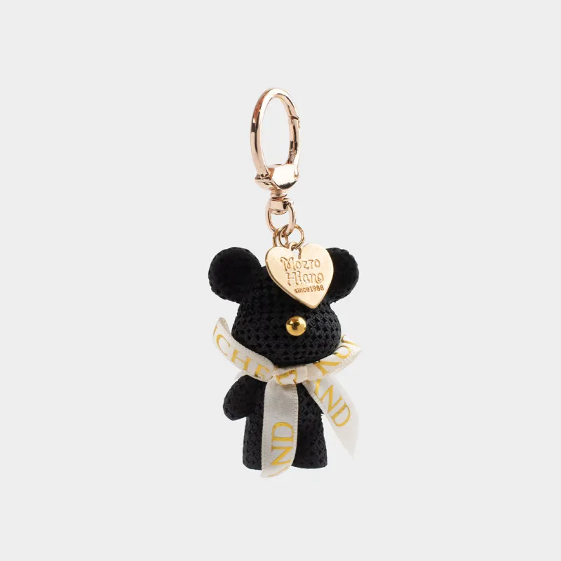Keychain, 11 cm, plastic / metal, black, Bear, Bear