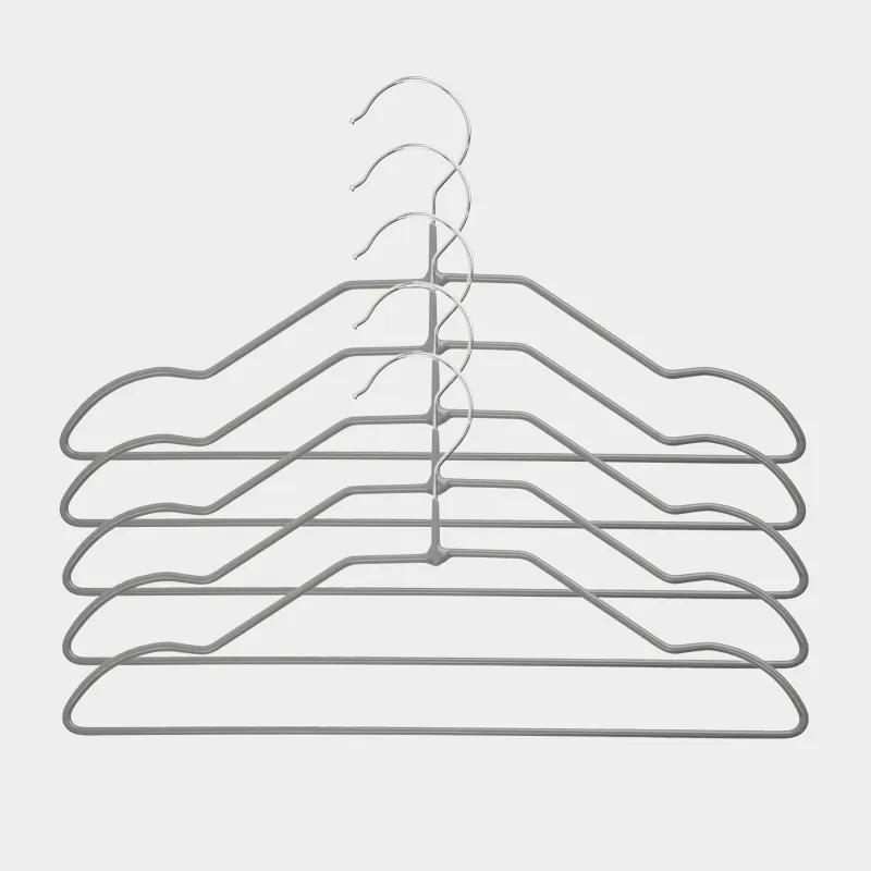 Hanger, 28 cm, 5 pcs, children's, metal coated, gray, Colorful house