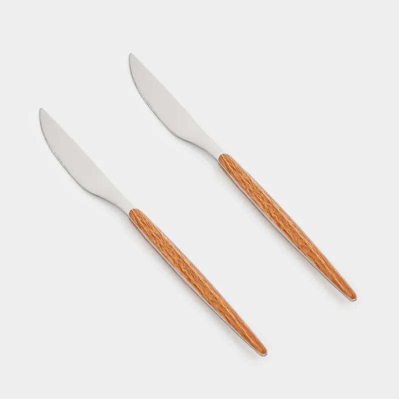 Table knife, 2 pcs, steel / plastic, brown, Oslo
