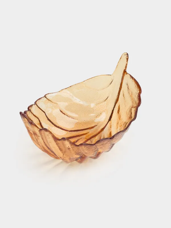 Salad bowl, 17x10 cm, ml, glass, color, Leaf, Curvy, image-0