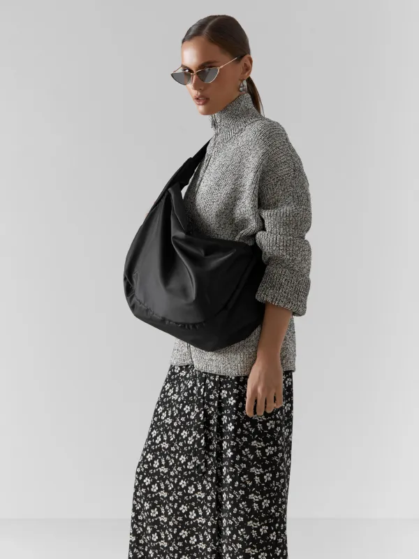 Bag, 24x40 cm, with adjustable strap, polyester, Black, Basic, image-6