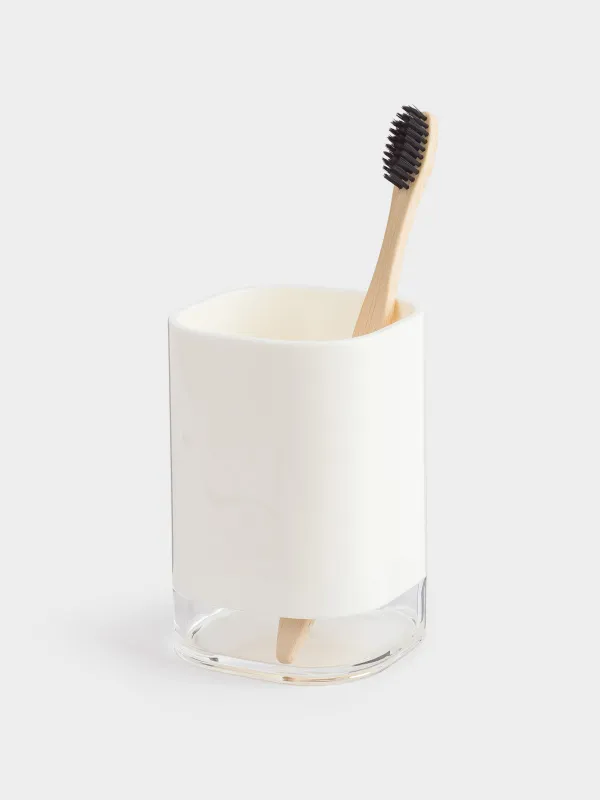 Bathroom tumbler, 11 cm, plastic/acrylic, milky, Eleos, image-4