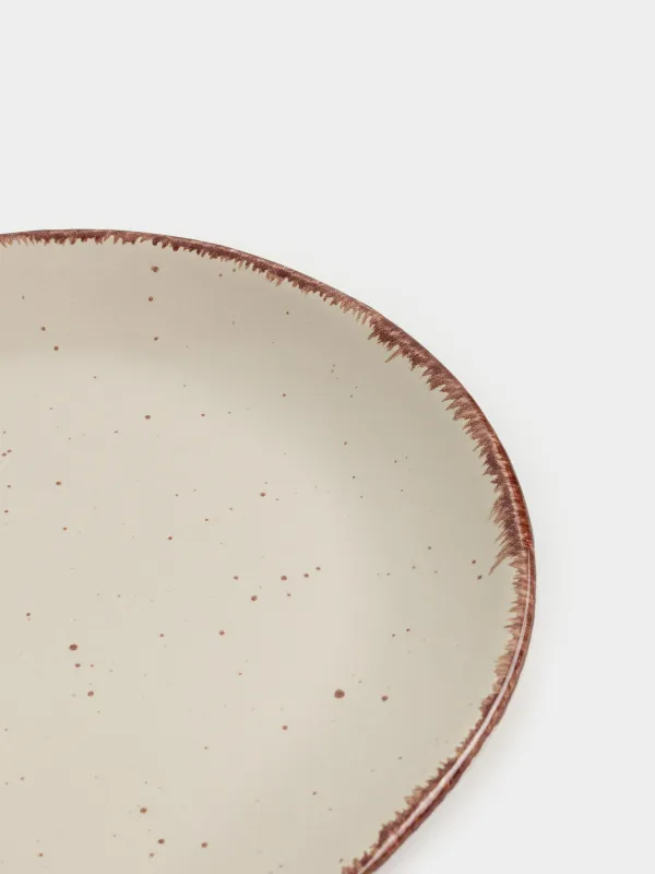 Dish, 25x13 cm, ceramic, oval, beige, Speckled, Speckled, image-3