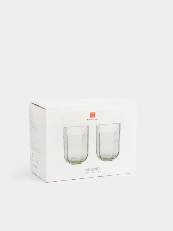 Glass, 10 cm, 330 ml, 2 pcs, glass, green, Budrio, image-4