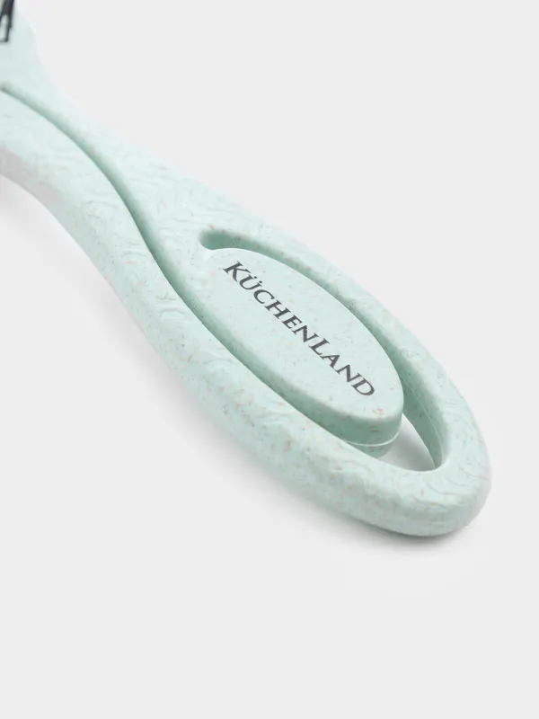 Hair massage comb, 22 cm, vegetable fiber / plastic, green-blue, Zipo, image-3