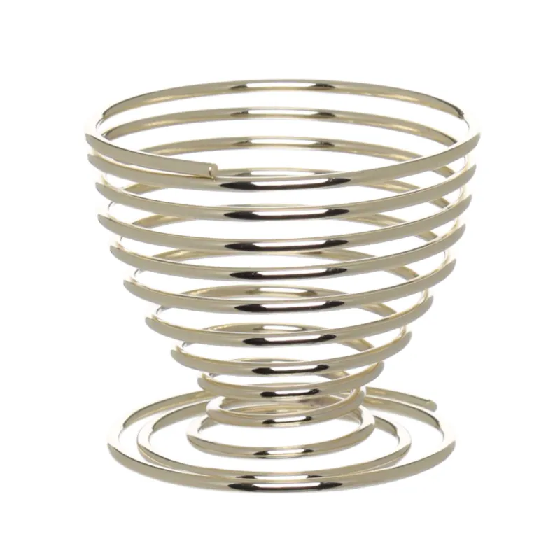 Egg stand, 5 cm, steel, golden, Whirlwind, Twist silver