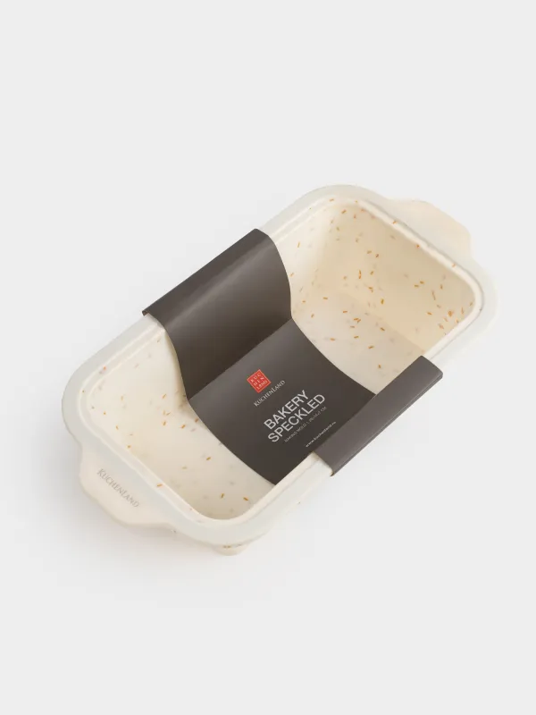 Baking dish, 28x14 cm, silicone / steel, rectangular, milk, speckled, Bakery speckled, image-7