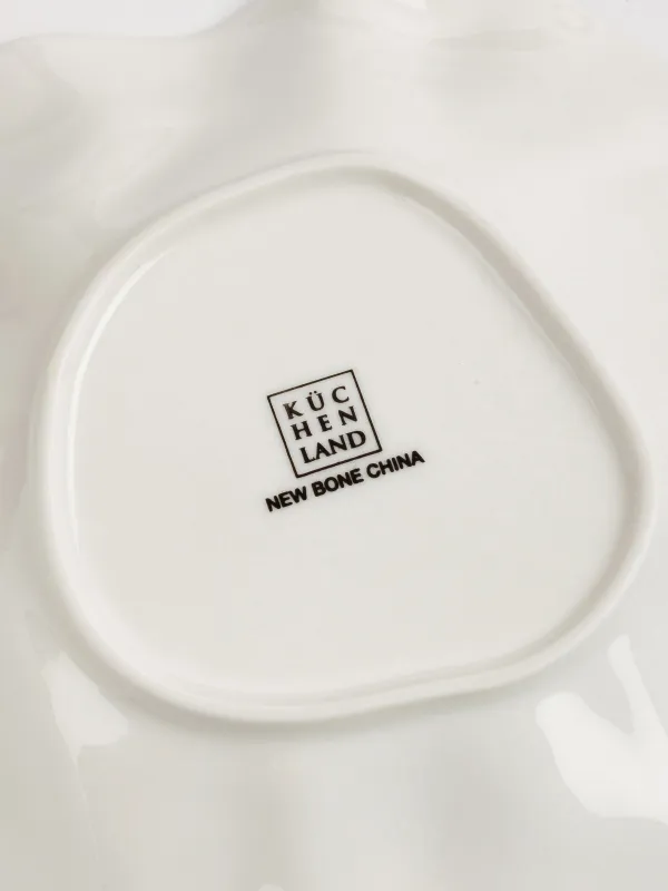 Snack plate, 21 cm, porcelain N, milk, Crumpled effect, Crumple, image-3