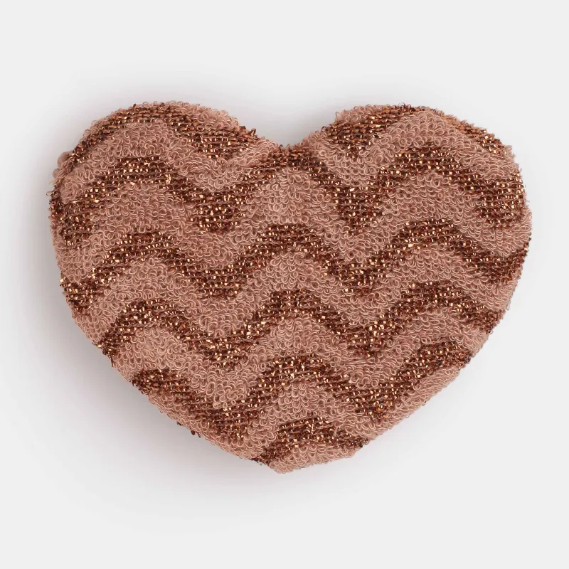 Dish washing sponge, 13x10 cm, double-stranded, polyester / foam, bronze, Heart, Clean