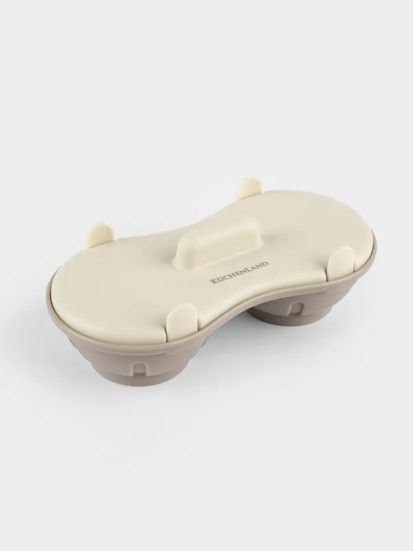 Microwave poached egg mold, 22x12 cm, 2 separate, plastic, beige, Soft kitchen, image-1