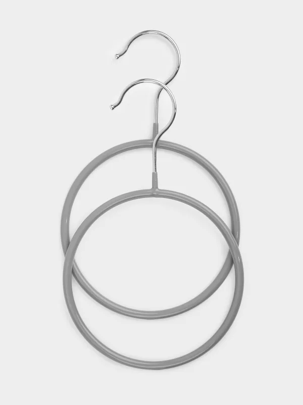 Scarf/shawl hanger, 14x23 cm, 2 pcs, coated metal, Grey, Colorful house, image-0